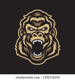 head Gorilla mascot,icon,E-sport Logo design inspiration.