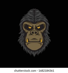 ilustración vectorial del gorila cabeza