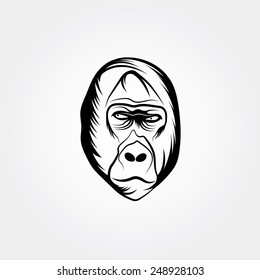 Head gorilla vector design template