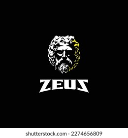 head of Greek god Zeus logo illustration