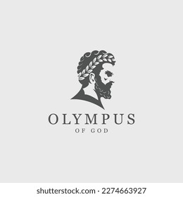 head of Greek god Zeus logo illustration