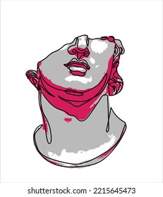  head of a Greek youth from Vector Art One line Illustration 