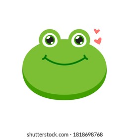 Head of the Green Frog. Isolated Vector Illustration