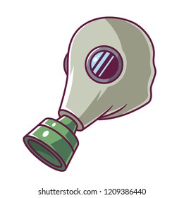 head in a green gas mask. vector illustration