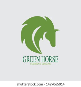 Head green horse logo design