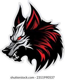 the head of a grinning werewolf vector illustration