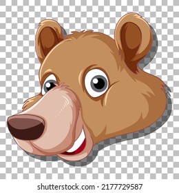 Head of grizzly bear cartoon illustration