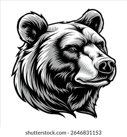 uma cabeça de ilustração do vetor urso-cinzento