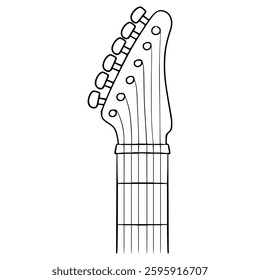 head guitar electric illustration hand drawn outline vector