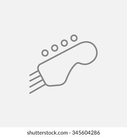 Leiter der Gitarre-Linie Symbol für Web, Mobile und Infografiken. Vektorgrafik, dunkelgraues Symbol einzeln auf hellgrauem Hintergrund.