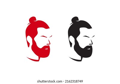 Head Hair People Minimal Design Vector