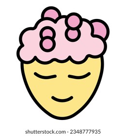 Head hair wash icon outline vector. Salon haircut. Shampoo beauty color flat