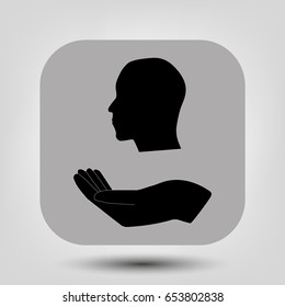 head in hand icon