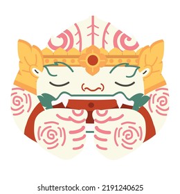 Head Hanuman sleeping Thai character 
