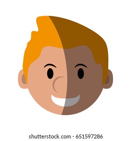 head of happy man character icon image 