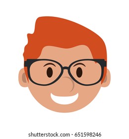 head of happy man character icon image 