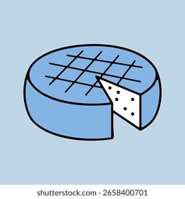Dirige el queso duro con un ícono de Vector cortado en rodajas. Signo de producto lácteo. Símbolo del gráfico para cocinar el diseño del Sitio web y de los App, logotipo, App, UI