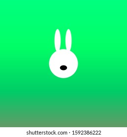 the head of a hare on a green background