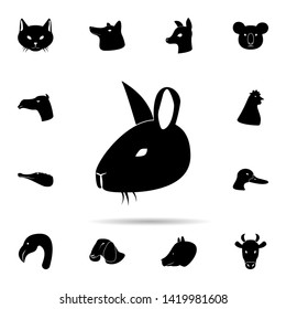 head of hare silhouette icon. Universal set of animals for website design and development, app development