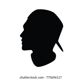 head with hat silhouette illustration