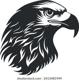 head of a hawk or eagle or griffin without background