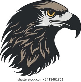 head of a hawk or eagle or griffin without background