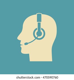 Head with headphones 