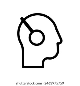 head with headphones - vector icon	