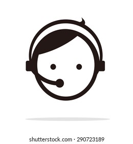 Head in Headphones - Vector icon isolated