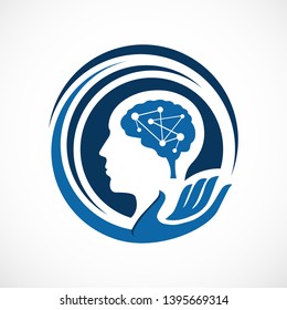 Head Health logo template vector. 
Head intelligence logo designs concept vector.
Tech. Colorful Mind. brain Health.