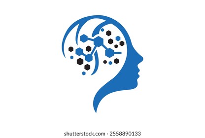 Head Health logo template vector. Head intelligence logo designs concept vector. Tech. Colorful Mind. brain Health.