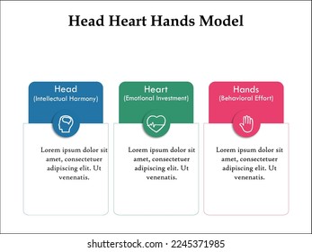Modelo de manos de corazón con iconos en una plantilla infográfica