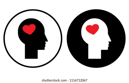 Head with heart icon