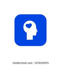 Head with heart icon