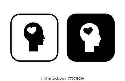Head with heart icon
