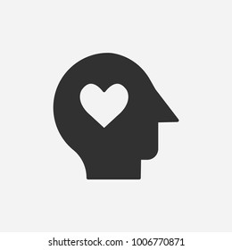 Head in heart icon illustration isolated vector sign symbol