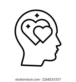 Head heart icon. sign for mobile concept and web design. vector illustration
