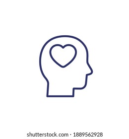 Head and heart line icon