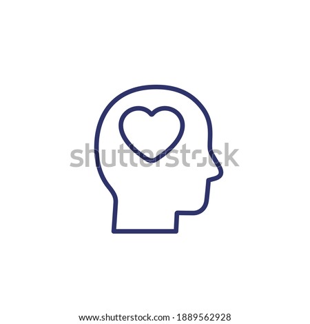 Head and heart line icon