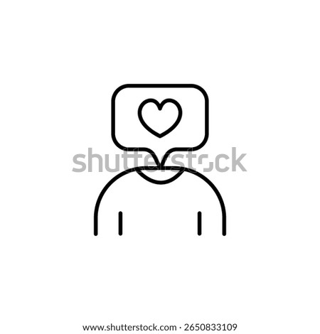 Head With Heart Speech Bubble Depicting Love And Emotional Connection