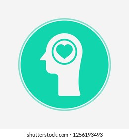 Head with heart vector icon sign symbol