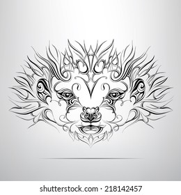 Head of hedgehog in the ornament