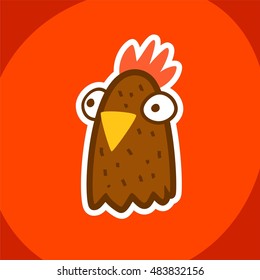 head hen funny sticker