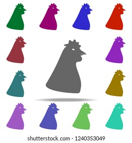 head of a hen silhouette icon. Elements of animals in multi color style icons. Simple icon for websites, web design, mobile app, info graphics