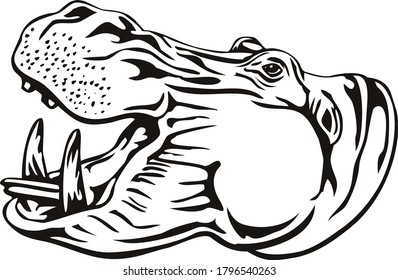 64 Hippo stencil Images, Stock Photos & Vectors | Shutterstock