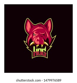 head hog mascot logo concept