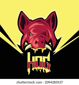 head hog mascot logo ,illustration head hog vector 