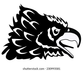Head hollered on white background is insulated