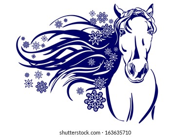 head of horse cartoon vector  illustration