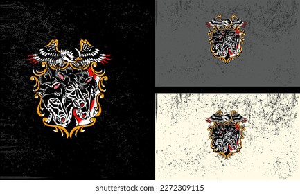 head horse and eagle vector illustration artwork design